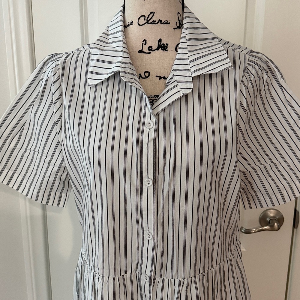 Evereve Ella Midi Stripe Shirt Dress NWT - Picture 3 of 11